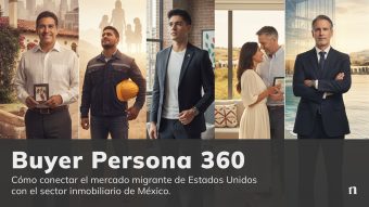 Portada del artículo Buyer Persona 360 sobre cómo conectar el mercado migrante de Estados Unidos con el sector inmobiliario de México, mostrando los cinco perfiles de comprador.